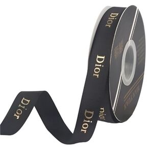 Dior Black Ribbon with Gold Lettering